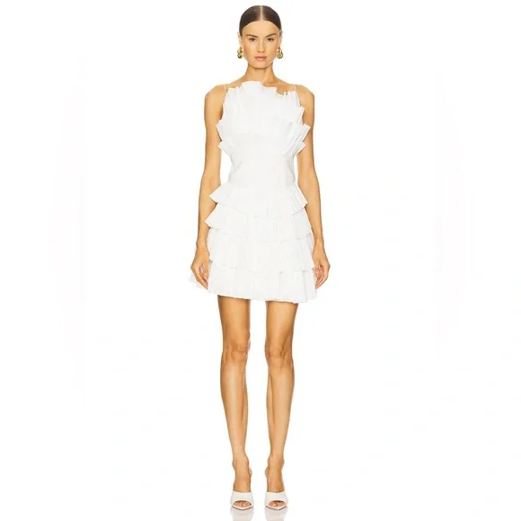 Acler Tremore Mini Dress in Ivory | Size 6 - Picture 1 of 8